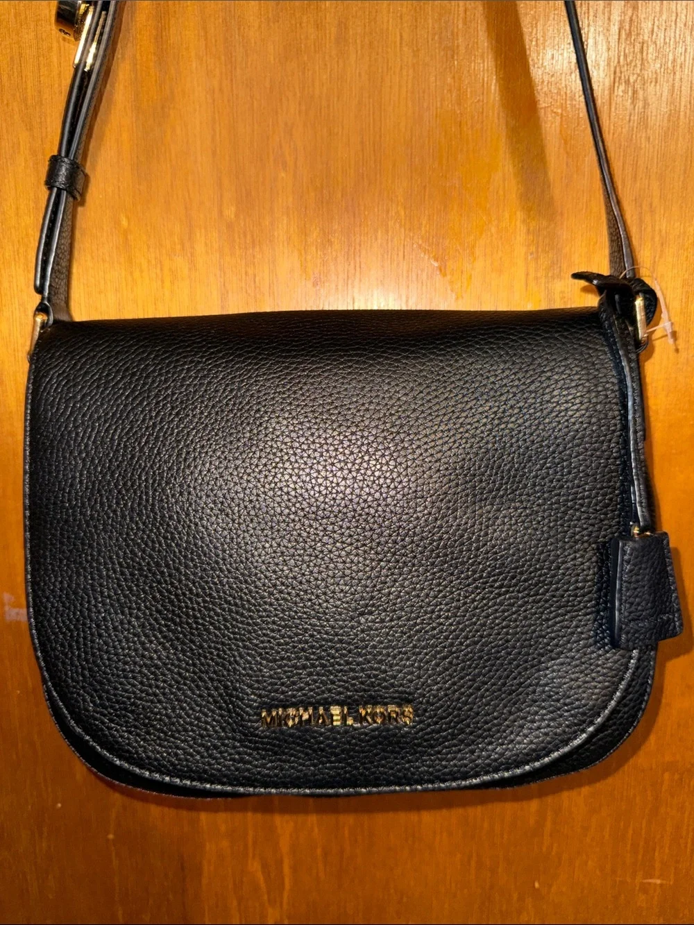 •MICHAEL KORS•NWT BLACK PEBBLED LEATHER HAMILTON LARGE MESSENGER BAG